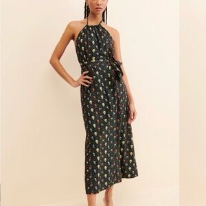 Rachel Antonoff Rainey Maxi Dress - Rose Garden Floral Halter Chic Boho XS